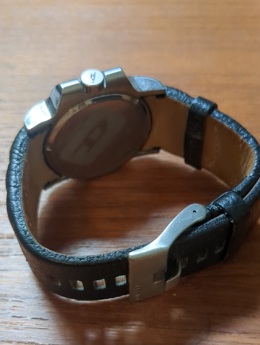 Diesel Black Leather Strap Watch with Gray Dial - Picture 2 of 2